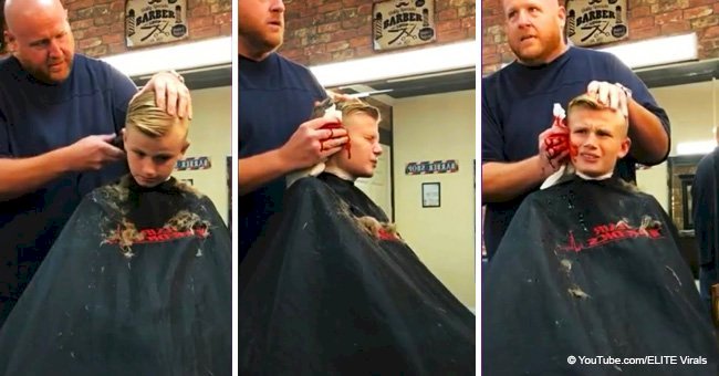 Barber plays hilarious prank on a kid