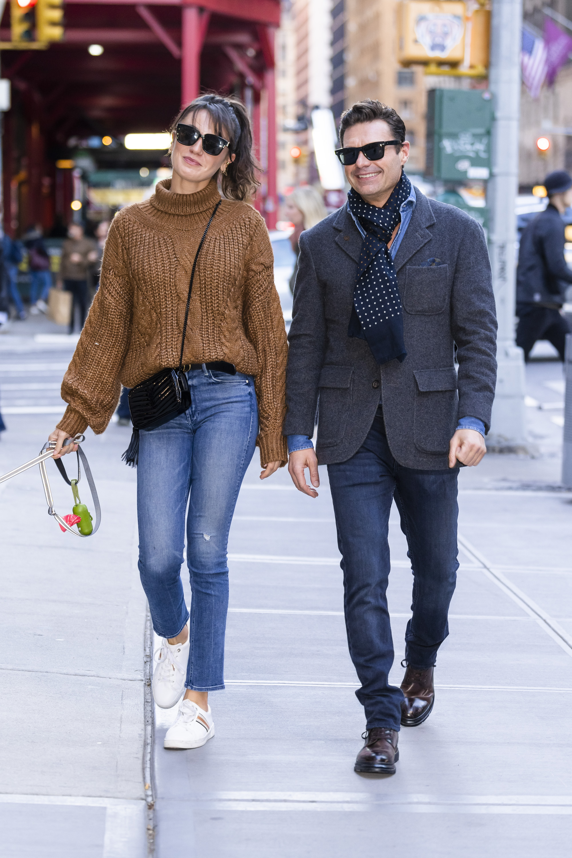 Aubrey Paige and Ryan Seacrest are seen in Midtown on October 18, 2022, in New York City. | Source: Getty Images