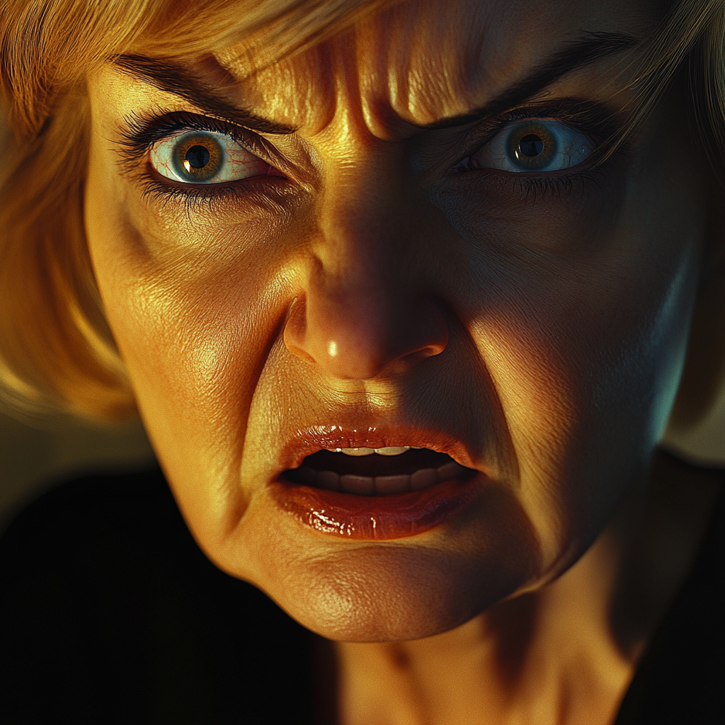 A shocked senior woman | Source: Midjourney