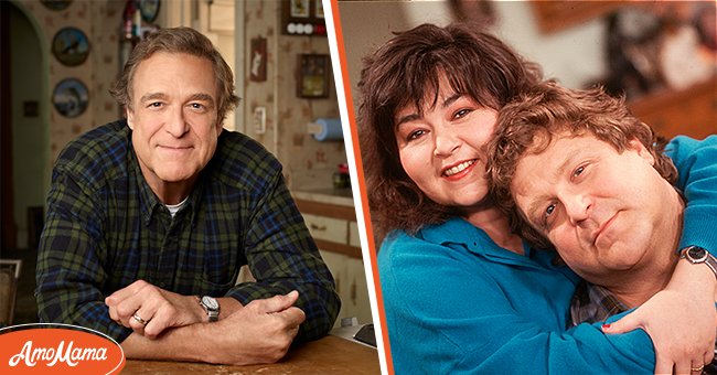 Left: "The Conners" stars John Goodman as Dan Conner. Right: Roseanne and John Goodman on the show "Roseanne."  | Source: Getty Images