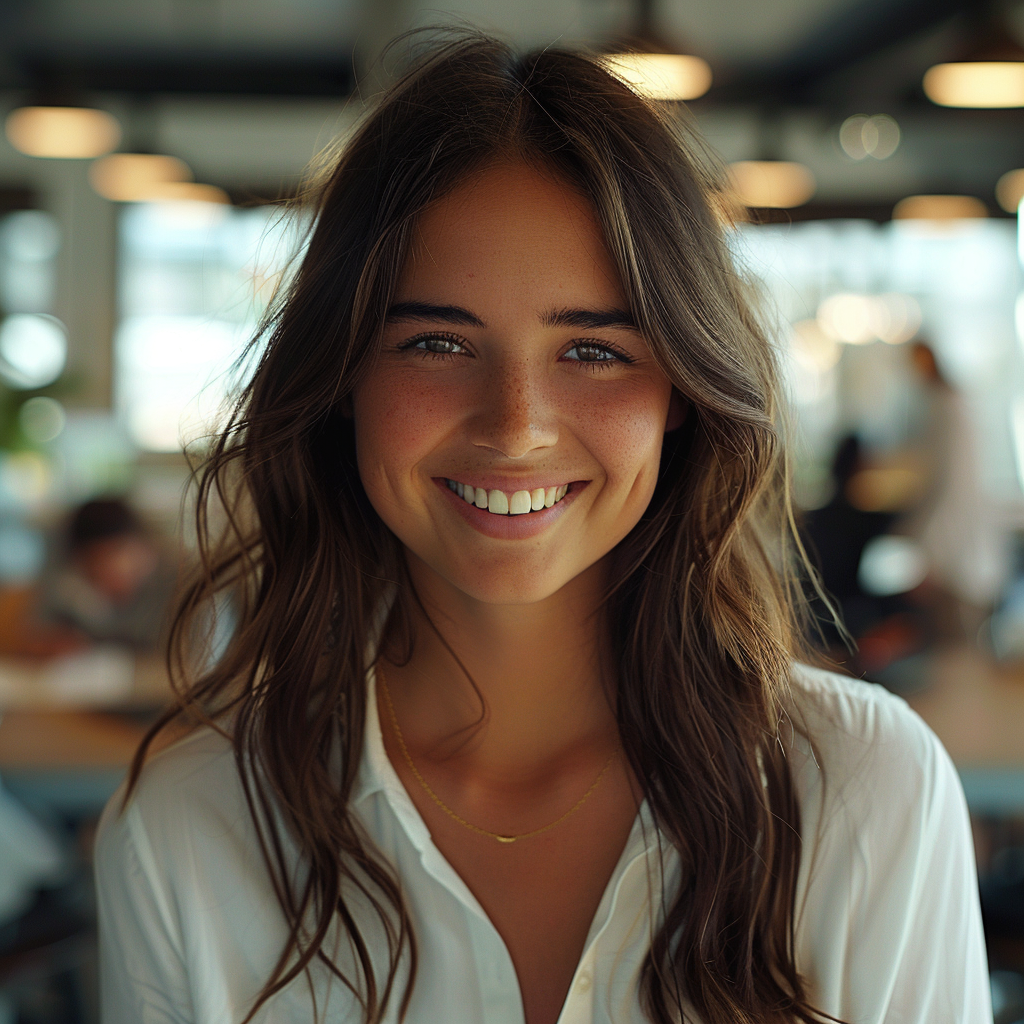 A smiling young woman | Source: Midjourney