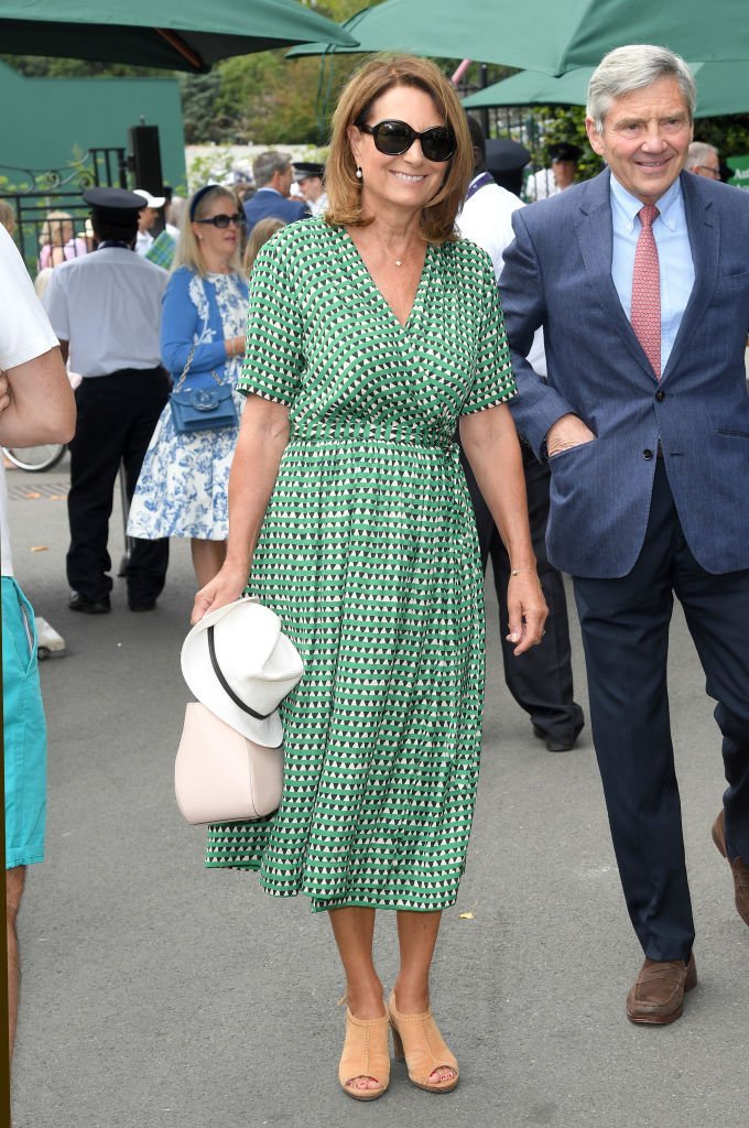 Carole Middleton attends day nine of Wimbledon at the All England Lawn Tennis and Croquet Club on July 10, 2019 | Photo: Getty Images