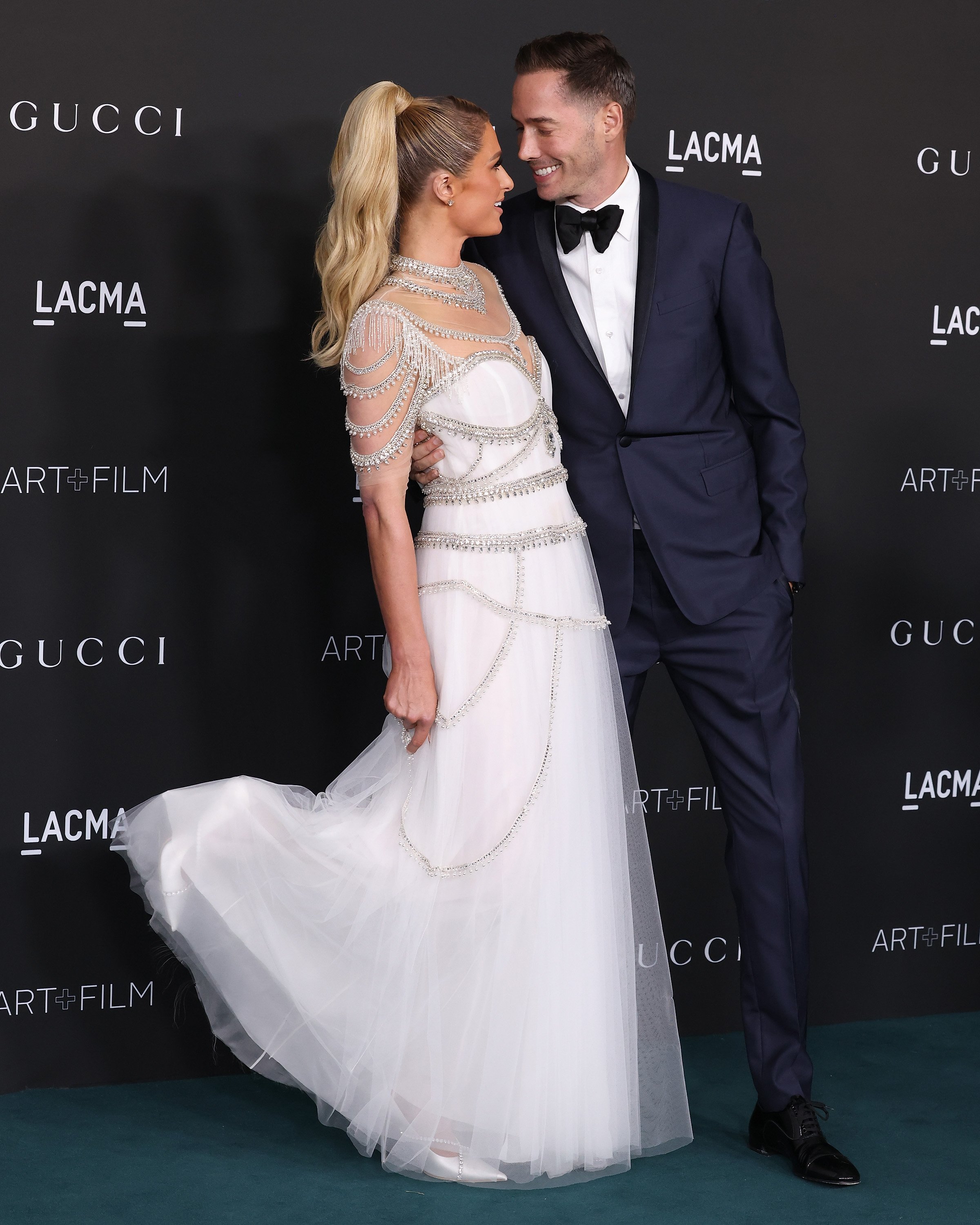 Paris Hilton and Carter Reum attend the 2021 LACMA Art + Film Gala presented by Gucci at Los Angeles County Museum of Art on November 06, 2021 in Los Angeles, California | Source: Getty Images 