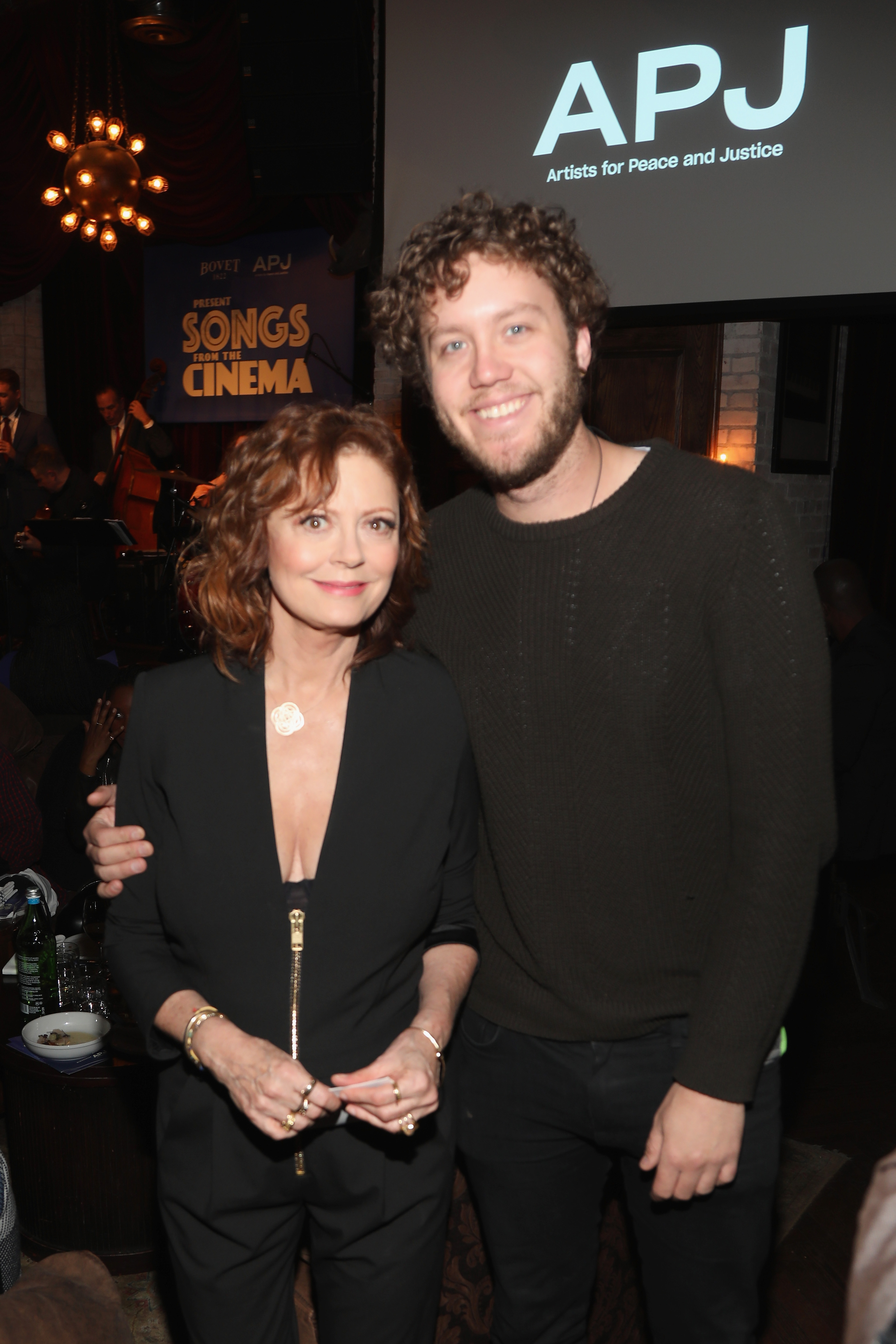 Susan Sarandon and Jack Henry Robbins at a BOVET 1822 & Artists for Peace and Justice benefit in Los Angeles, California on March 3, 2018 | Source: Getty Images