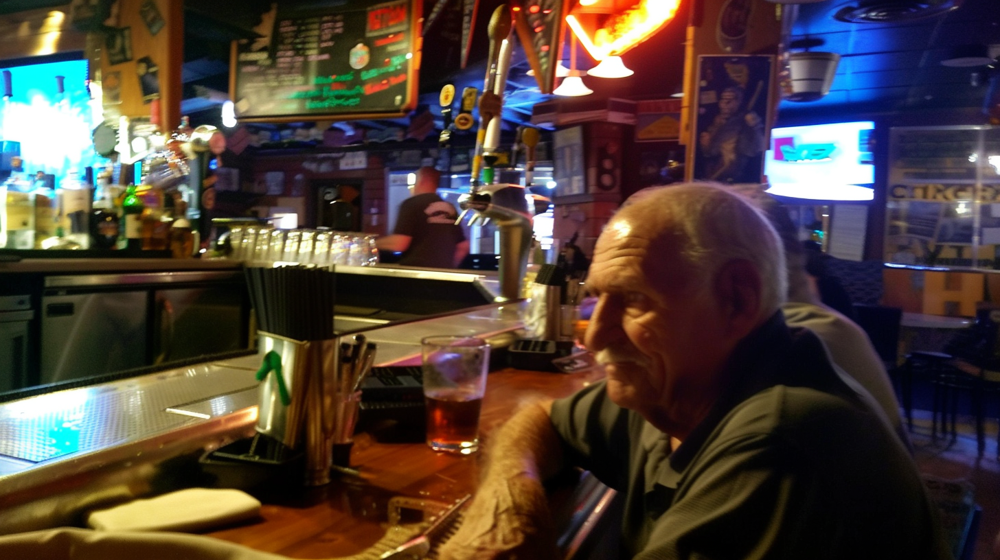 Old man in a bar | Source: Midjourney