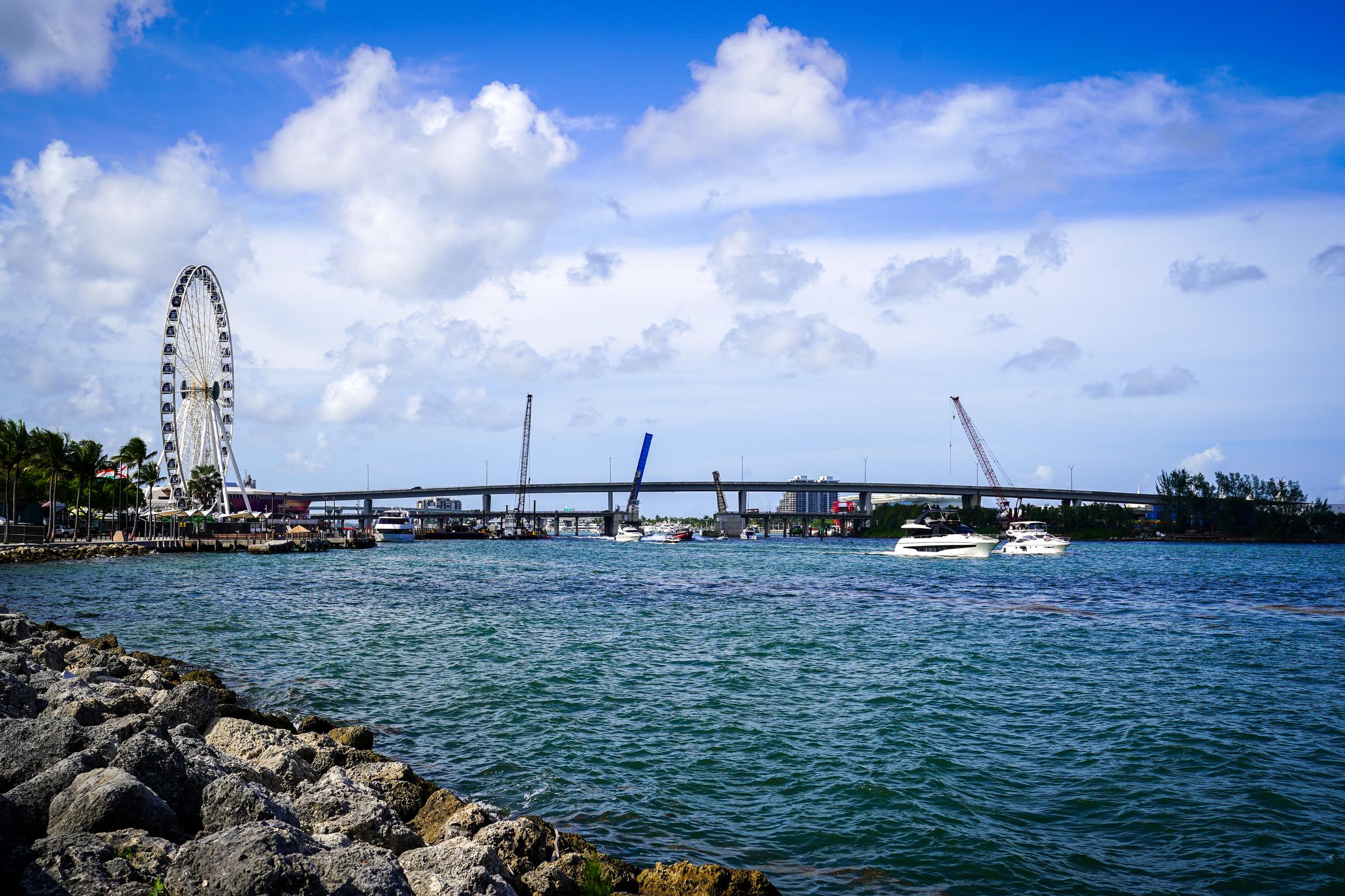 Biscayne Bay as seen from Bayfront Park in Miami, Florida on May 25, 2025. | Source: Getty Images