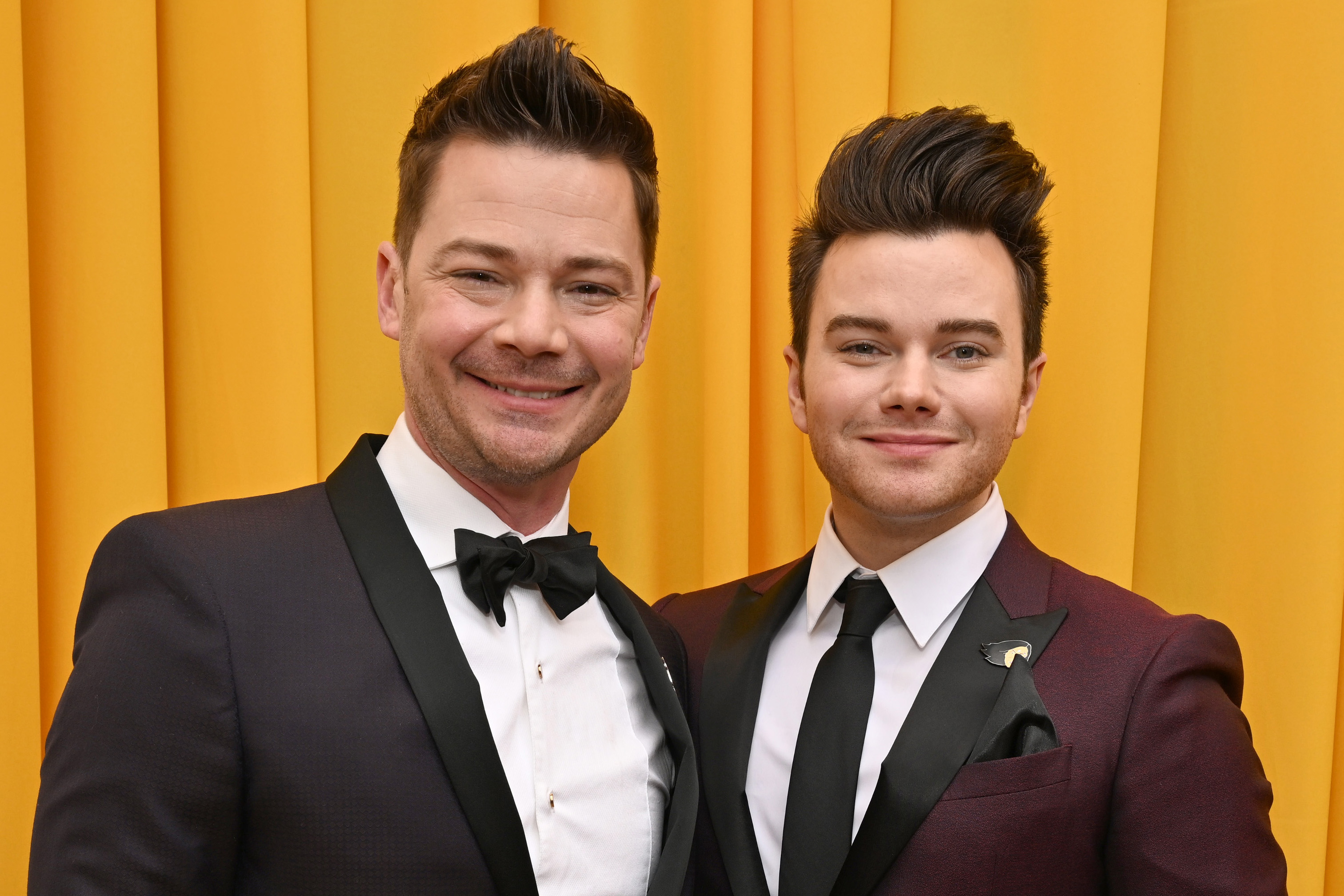 Will Sherrod and Chris Colfer at the Elton John AIDS Foundation's 31st Annual Academy Awards Viewing Party on March 12, 2023, in California. | Source: Getty Images