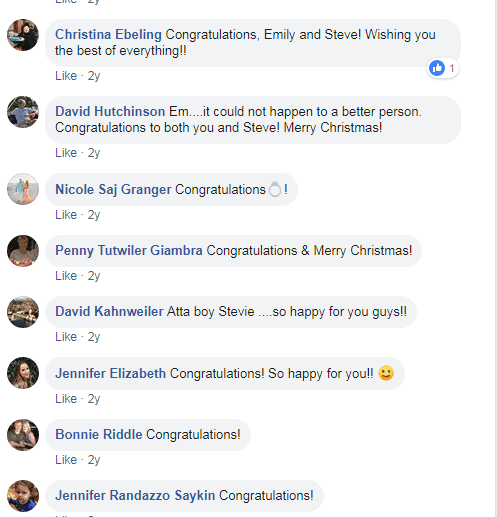 Comments from Smith's Facebook announcement | https://www.facebook.com/emily.smith.52056223/posts/10154241613292081