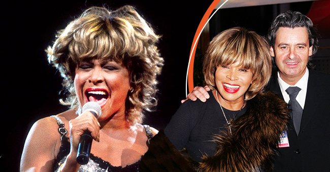 Tina Turner onstage at the World Music Theater in Illinois on June 28, 1997 (left), Tina Turner and Erwin Bach in 2005 (right) | Photo: Getty Images