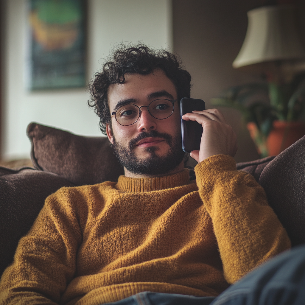 Man having a phone call | Source: Midjourney