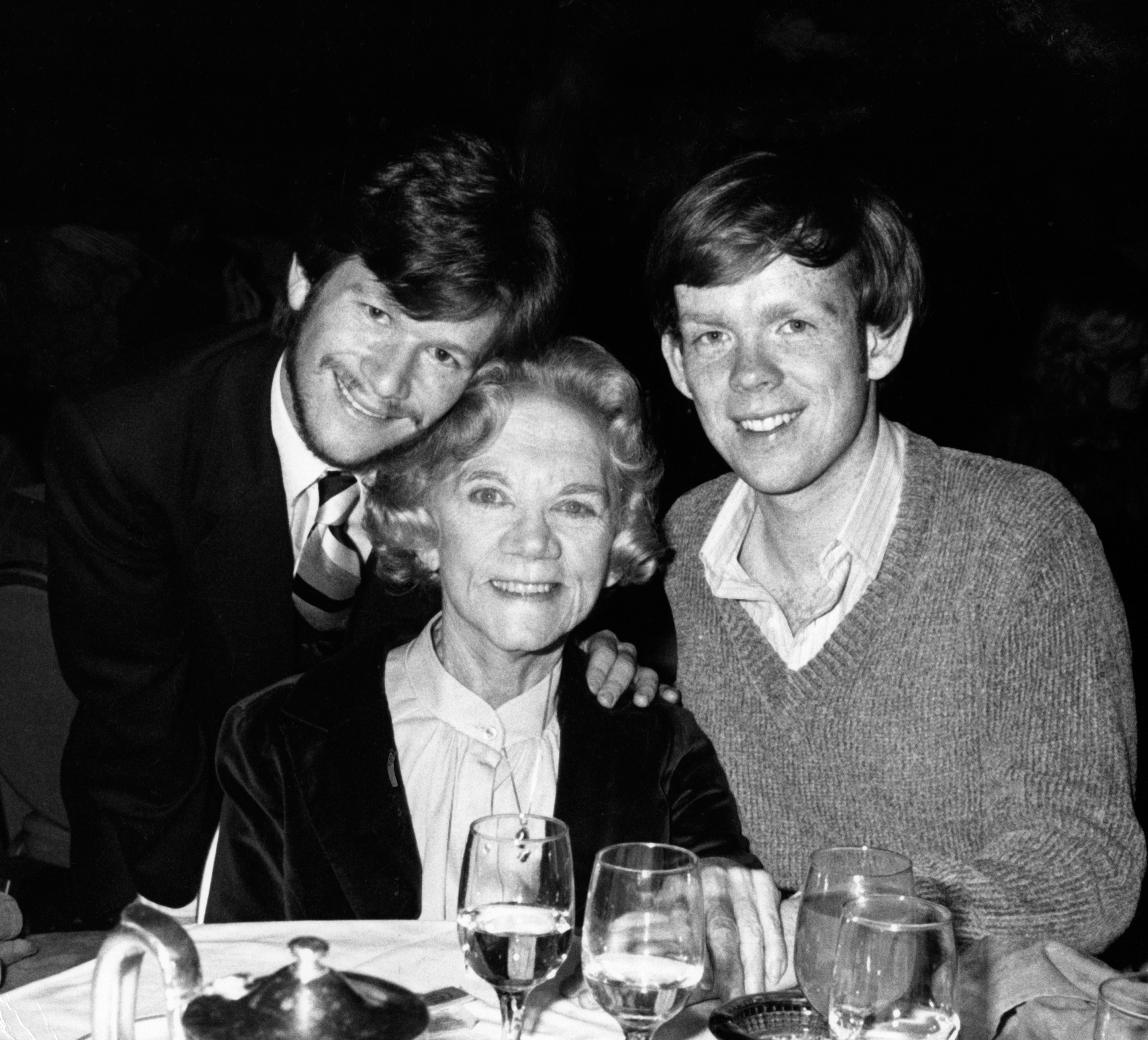 The actor, Ellen Corby, and Eric Scott attend "The Waltons" Wrap Party on March 23, 1980 at the Century Plaza Hotel in Century City, California | Source: Getty Images