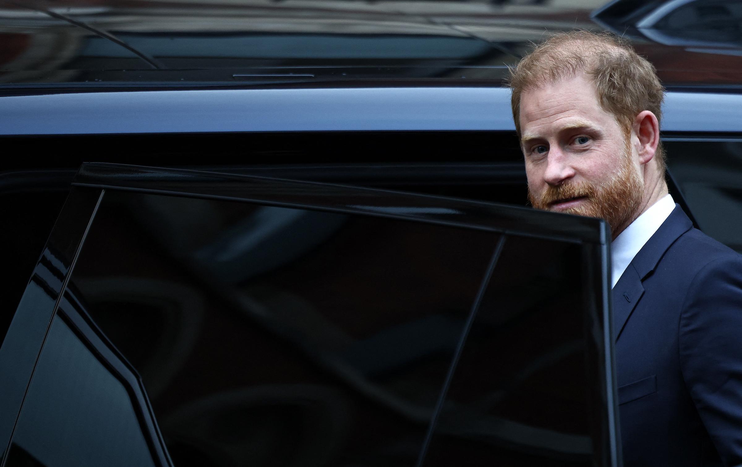 Prince Harry departs from a court case against Associated Newspapers Ltd at The Royal Courts of Justice on January 21, 2026 in London, England | Source: Getty Images