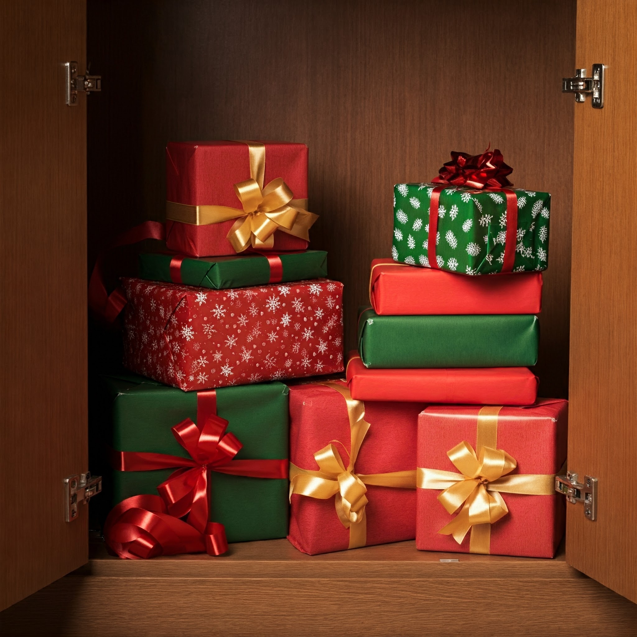 Christmas presents in a closet | Source: Gemini