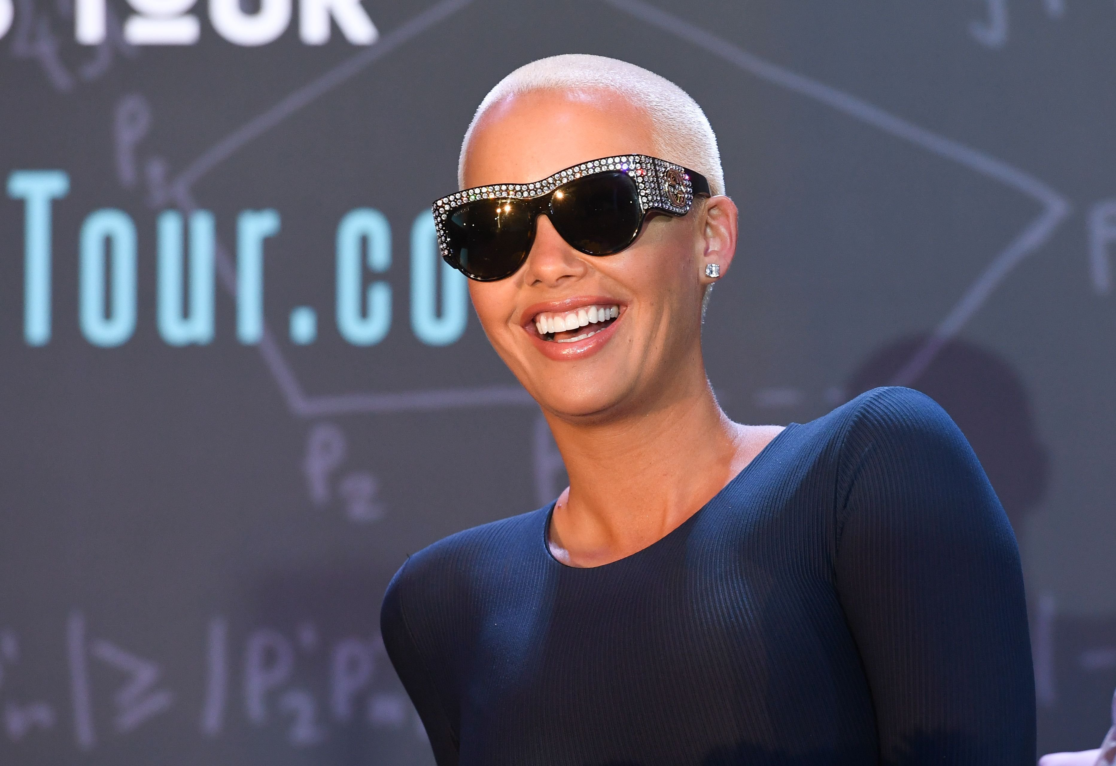 Amber Rose onstage at "AHF Presents The Know Your Status Tour -Atlanta" at Clark Atlanta Univeristy on April 20, 2017 in Atlanta, Georgia. | Source: Getty Images