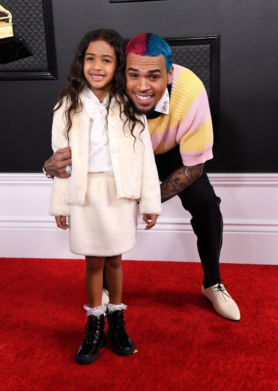 Chris Brown and Royalty Brown during the 62nd Annual Grammy Awards at Staples Center on January 26, 2020 in Los Angeles, California. | Source: Getty Images