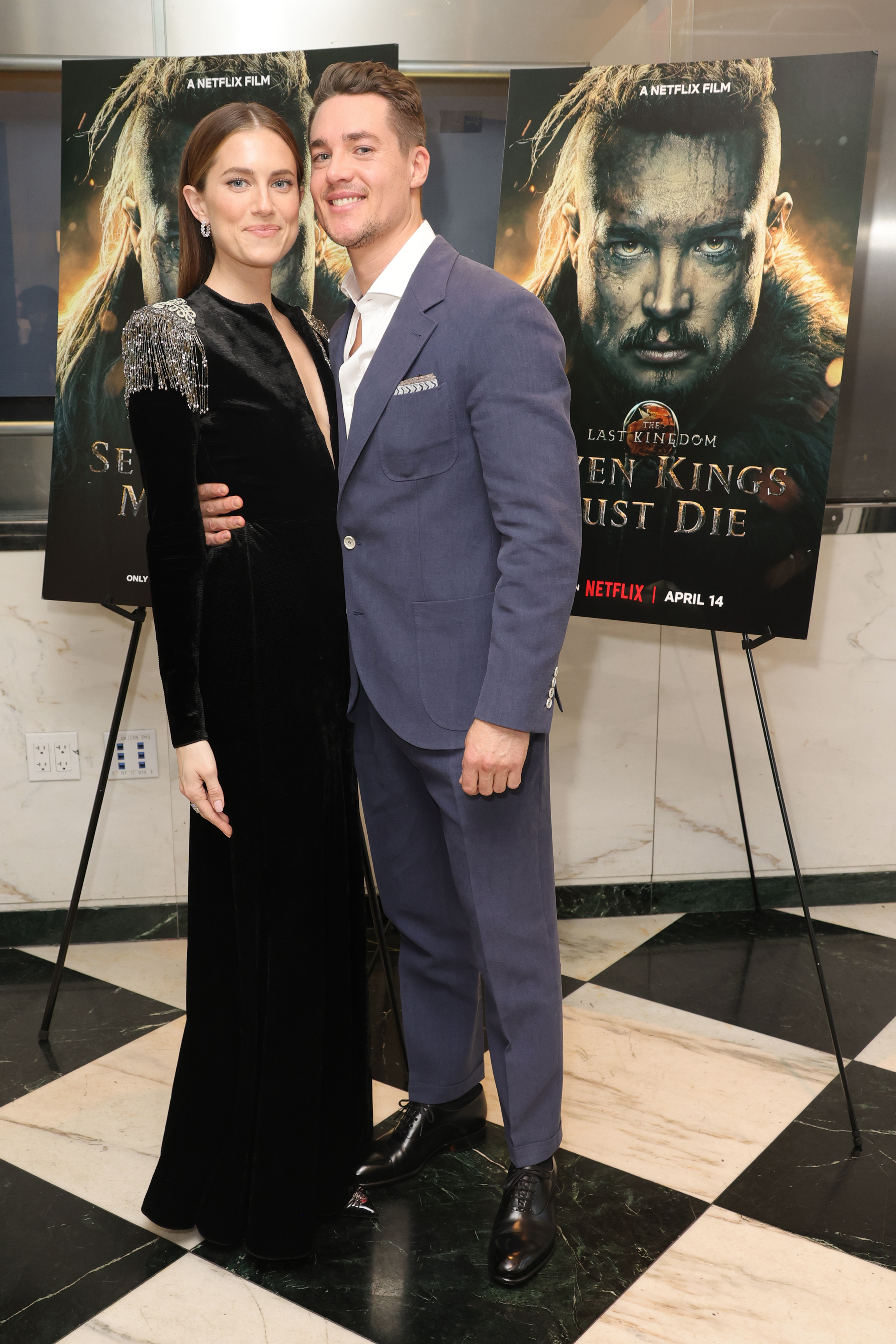 Allison Williams and Alexander Dreymon attend Netflix's "The Last Kingdom: Seven Kings Must Die" New York screening at Paris Theater on April 04, 2023, in New York City | Source: Getty Images
