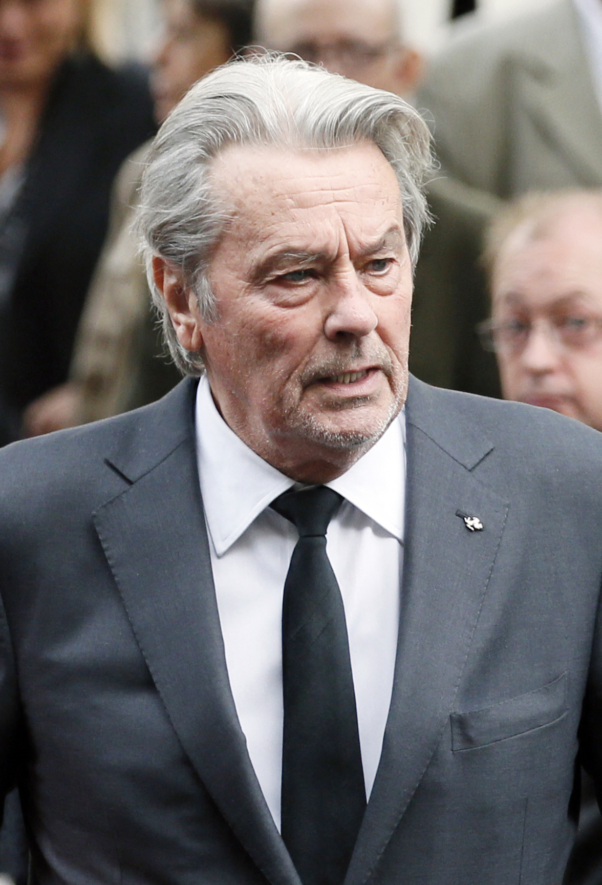 Alain Delon at Pierre Mondy's funeral on September 20, 2012, in Paris, France. | Source: Getty Images