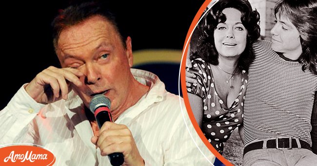 American singer and actor David Cassidy speaking at an event. [Left] | American singer and actor David Cassidy with his mom, Evelyn Ward. [Right] | Photo: Getty Images