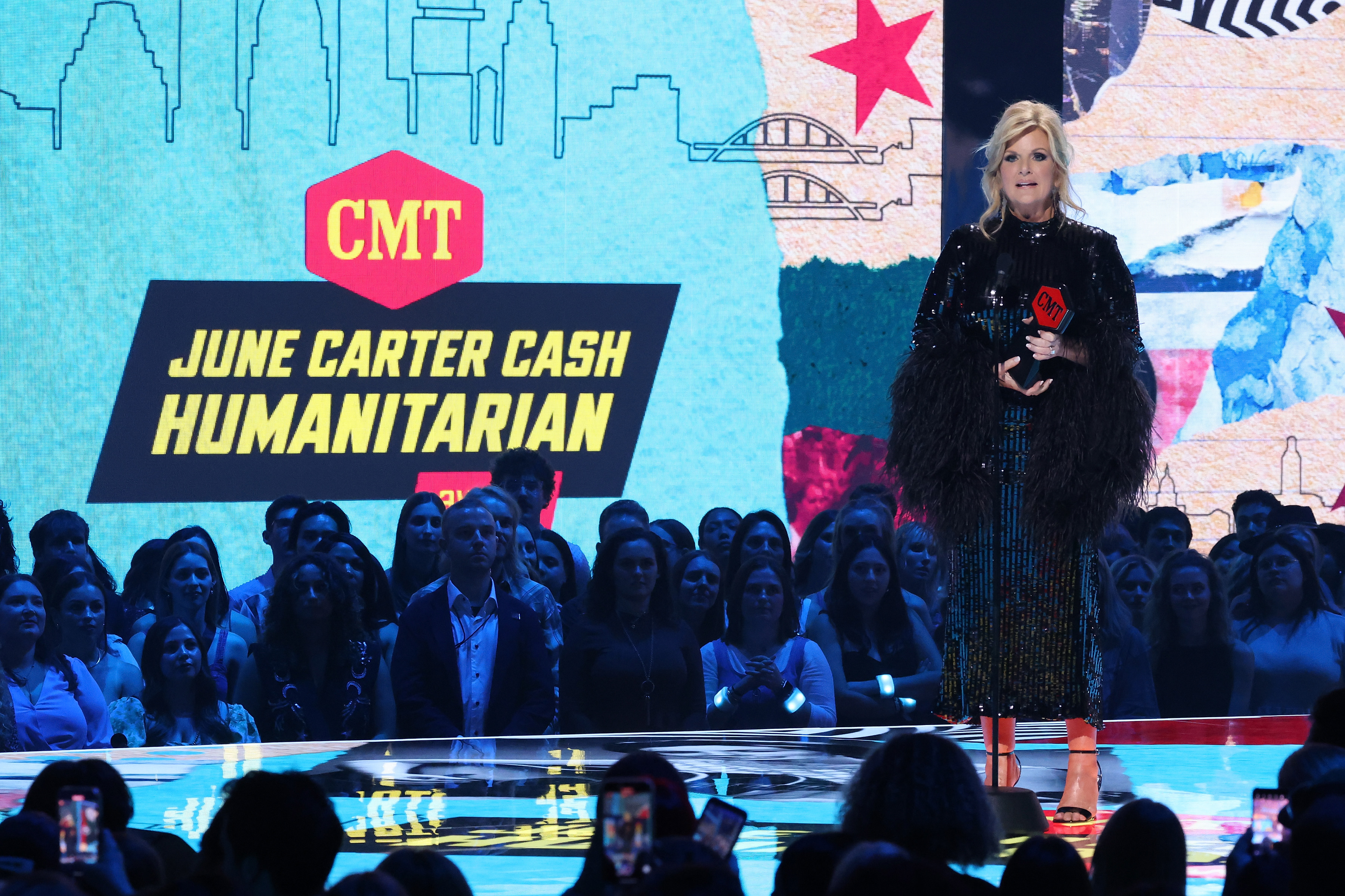 Trisha Yearwood speaks during the 2024 CMT Music Awards at Moody Center on April 07, 2024, in Austin, Texas | Source: Getty Images