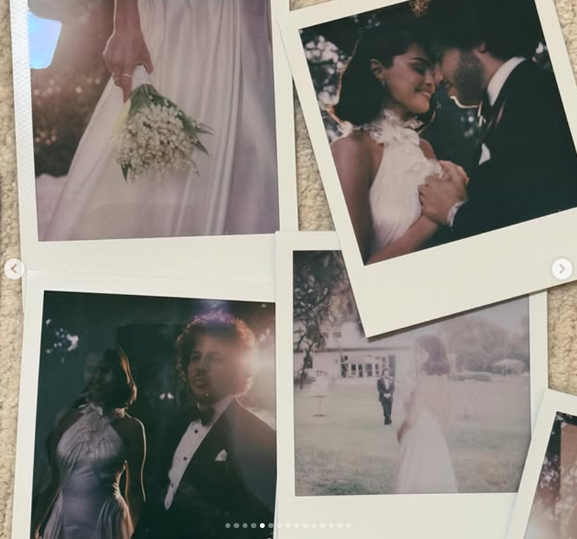 A collection of Polaroid-style snapshots captures moments from Selena Gomez and Benny Blanco's wedding, as posted on September 27, 2025 | Source: Instagram/selenagomez