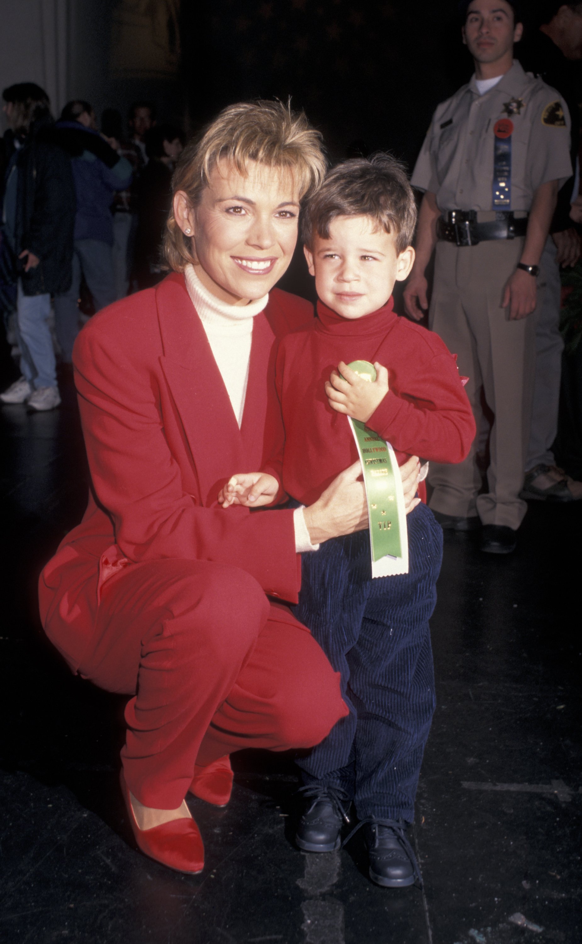 Vanna White and son Nicholas Santo Pietro during the 65th Annual Hollywood Christmas Parade on December 1, 1996 in Hollywood, California. / Source: Getty Images