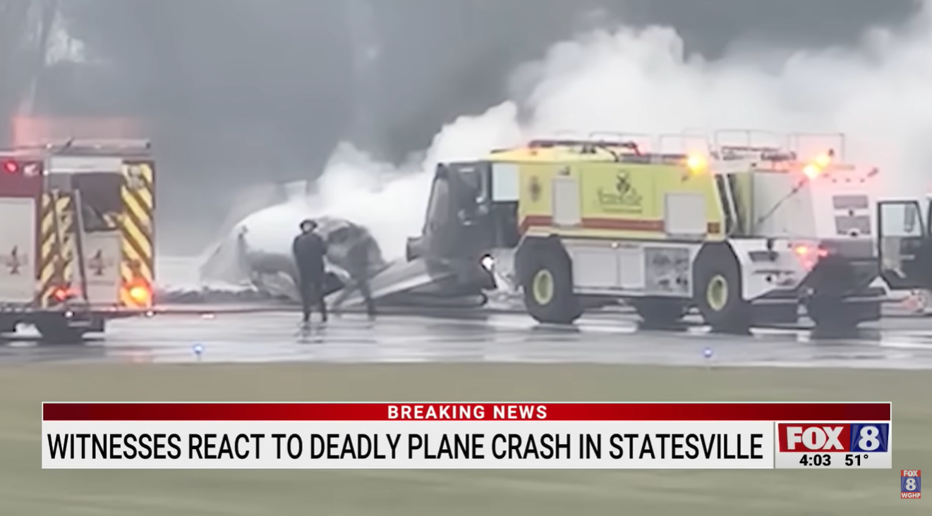 Emergency crews responding at the scene of the deadly crash in Statesville, North Carolina | Source: YouTube/myfox8