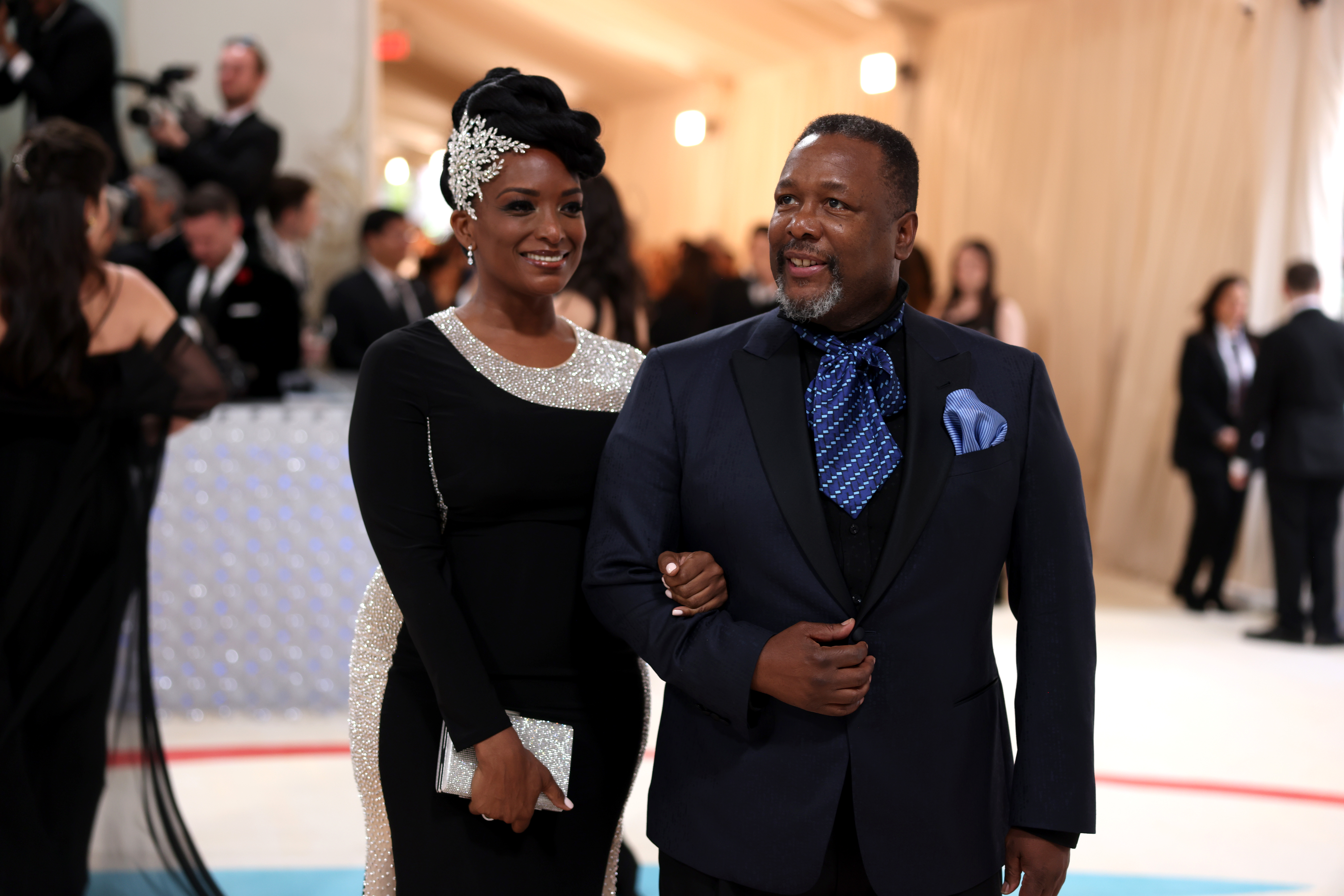 (L-R) Erika Woods and Wendell Pierce attend The 2023 Met Gala Celebrating "Karl Lagerfeld: A Line Of Beauty" at The Metropolitan Museum of Art, on May 1, 2023, in New York City. | Source: Getty Images