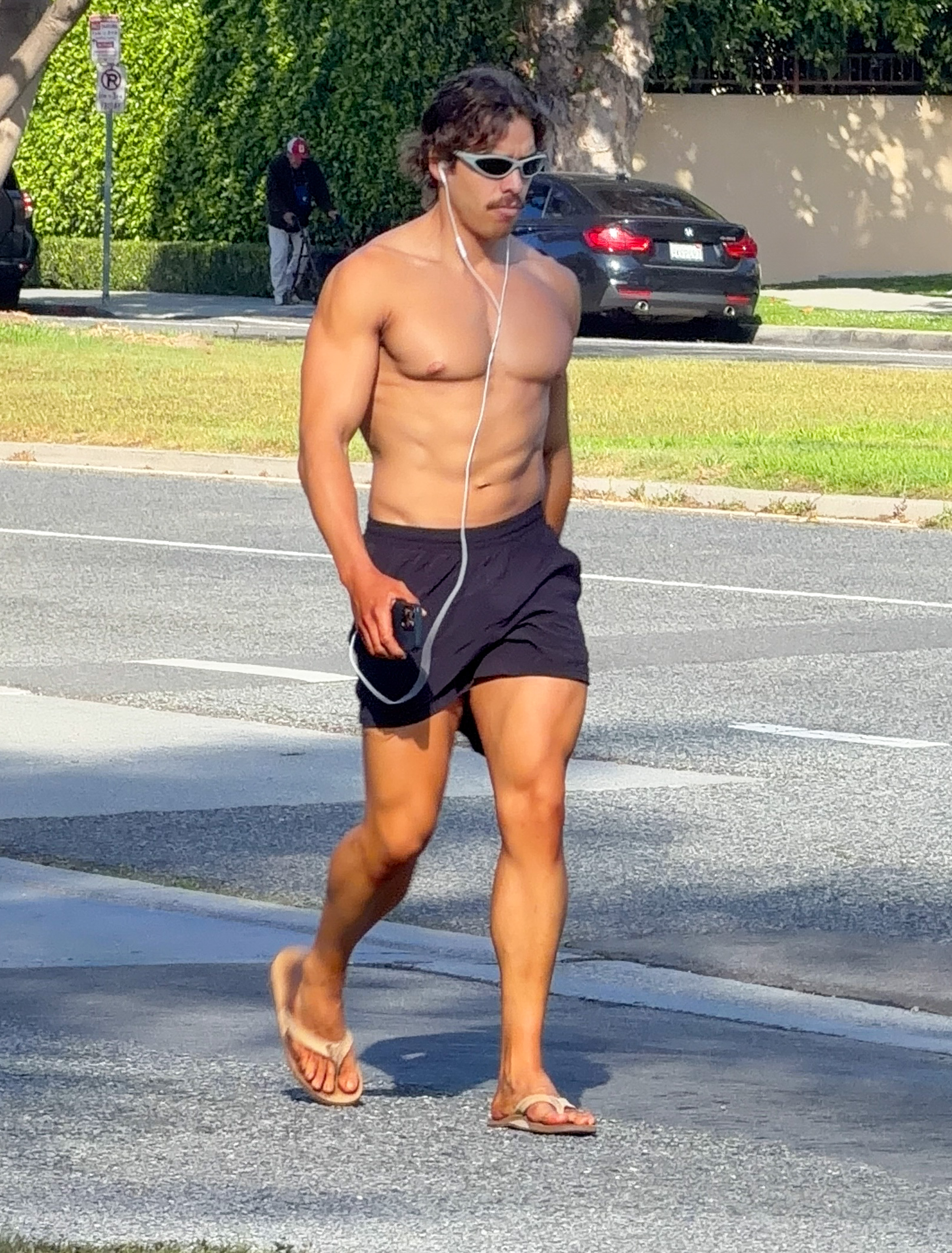 Joseph Baena walking in shorts on March 29, 2026, in Los Angeles. | Source: Getty Images