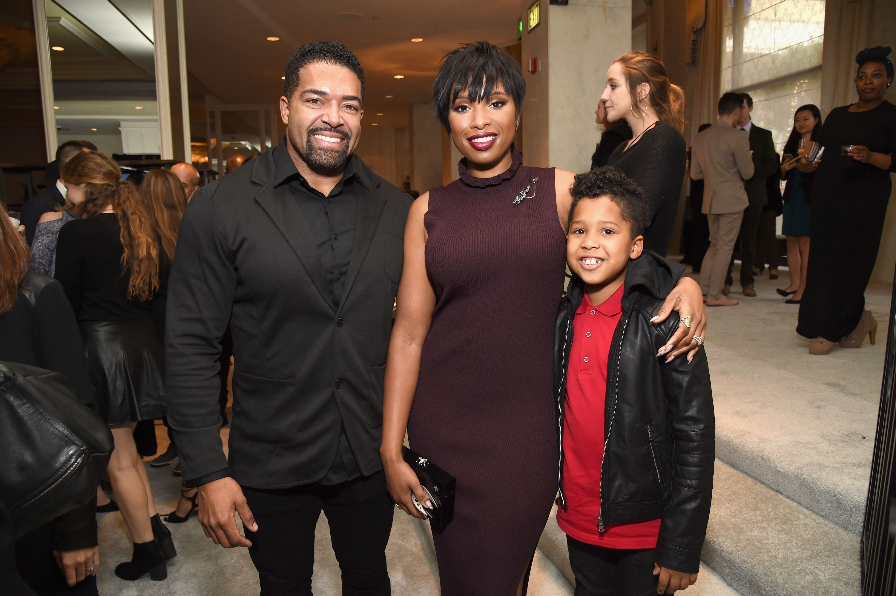Wrestler David Otunga, honoree Jennifer Hudson and David Otunga Jr. at the 2016 March of Dimes Celebration of Babies at the Beverly Wilshire Four Seasons Hotel on December 9, 2016. | Source: Getty Images