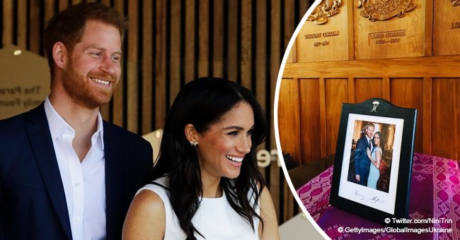 Closer look at a secret photo Meghan and Harry sent to important dignitaries while on tour