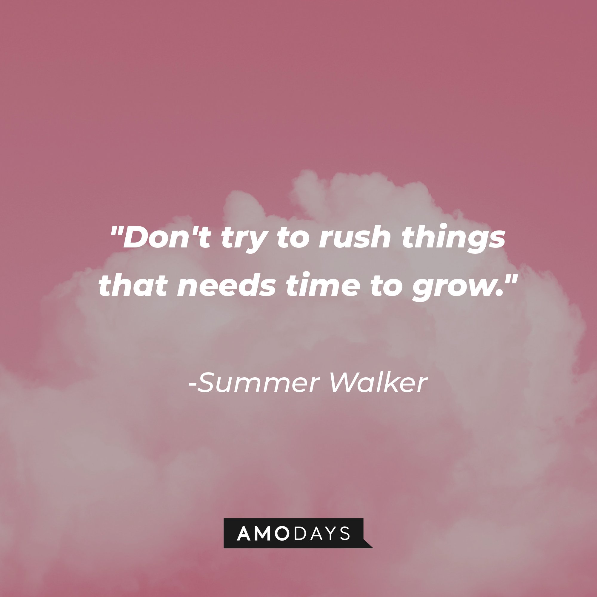 Summer Walker's quote: "Don't try to rush things that needs time to grow." | Image: AmoDays