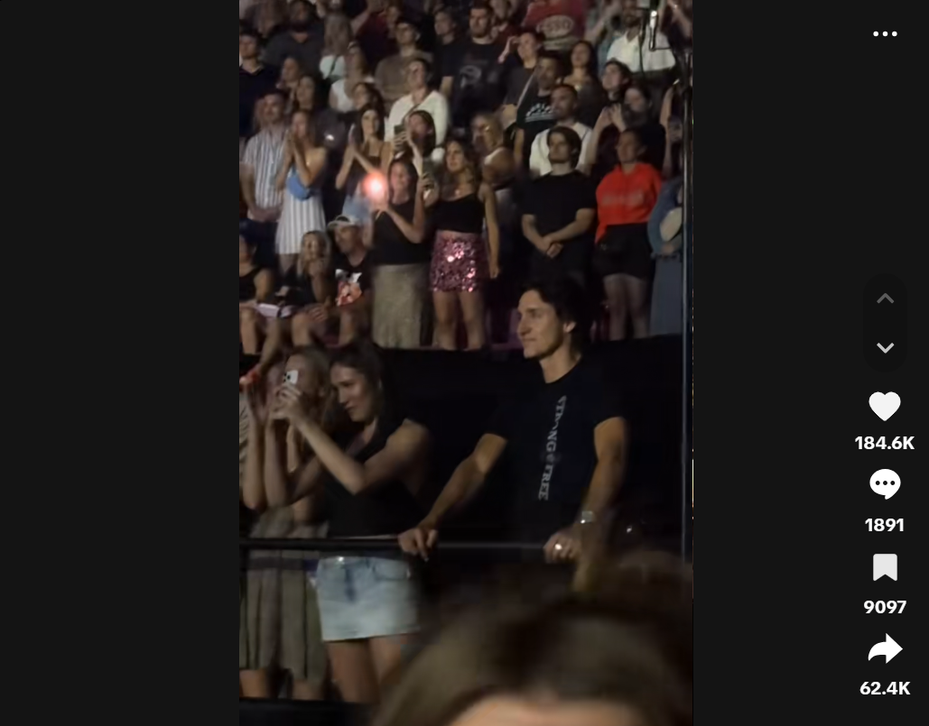 Justin Trudeau standing in the crowd at a Katy Perry concert in Montreal, Canada, from a video dated July 30, 2025. | Source: TikTok/@avocado6713