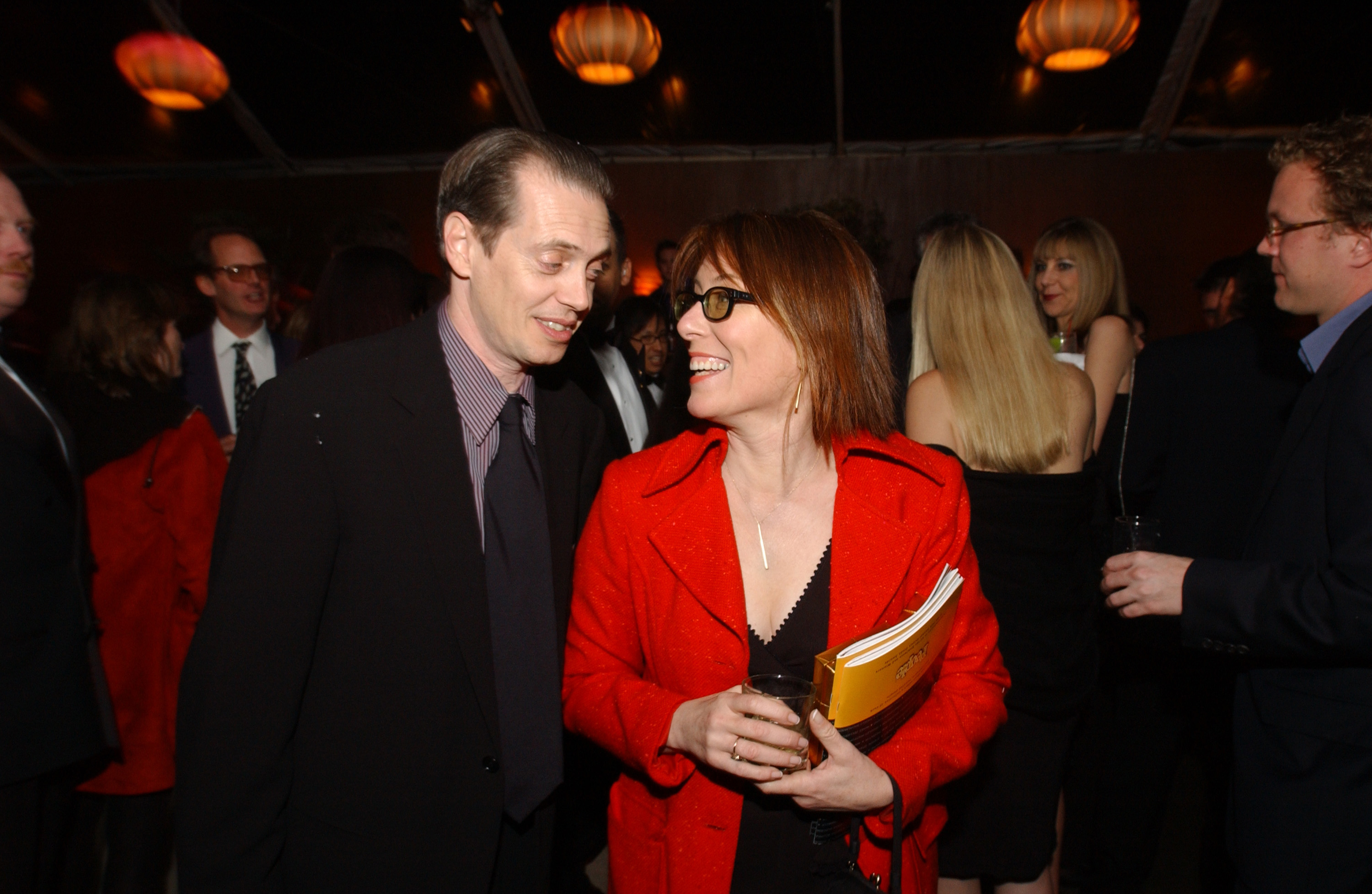 Steve Buscemi & wife Jo Anders during The 59th Annual Golden Globe Awards - New Line After Party at Beverly Hills Hilton in Beverly Hills, California, United States | Source: Getty Images
