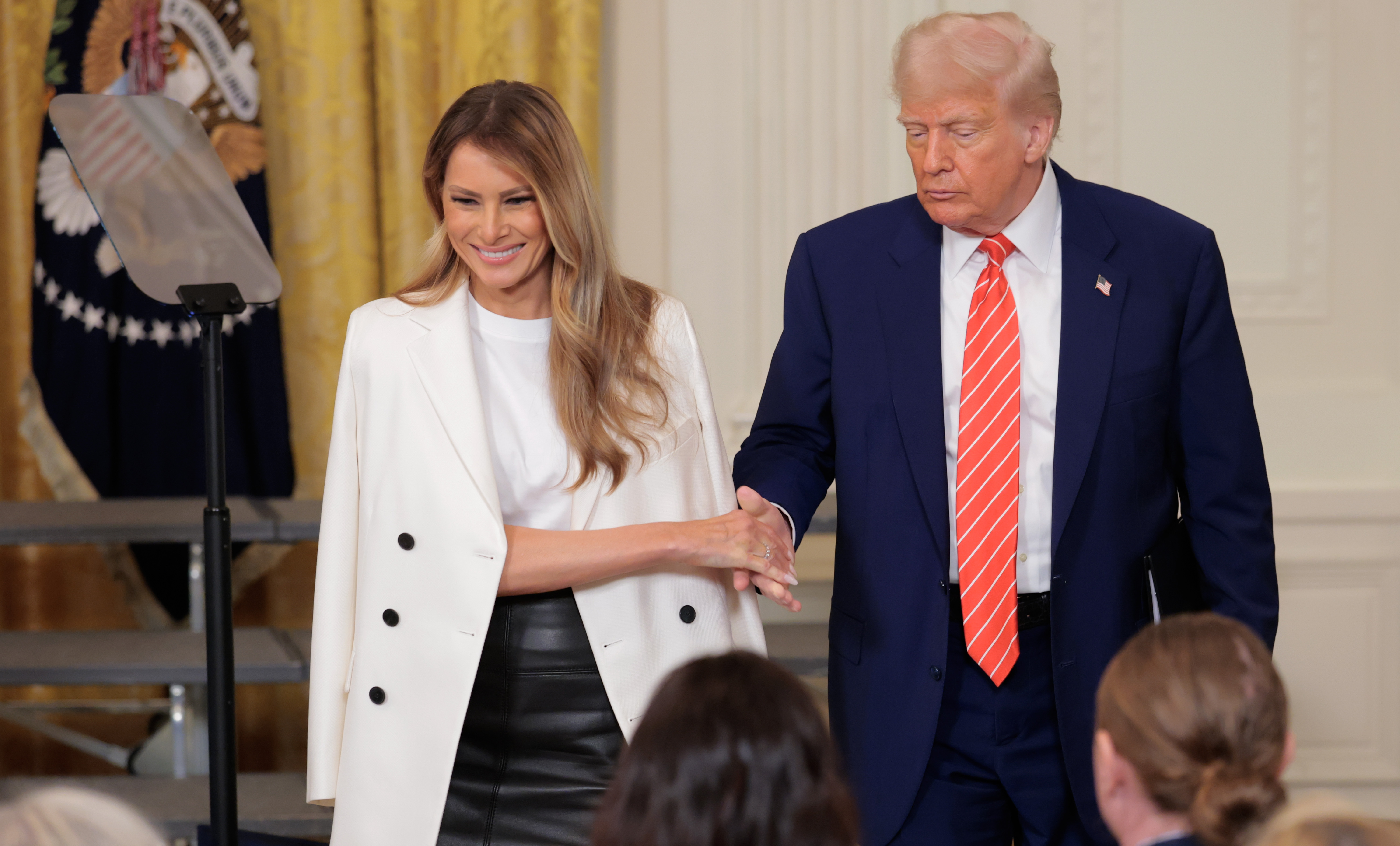 Melania and Donald Trump attend the Military Mothers event at the White House on May 8, 2025 | Source: Getty Images