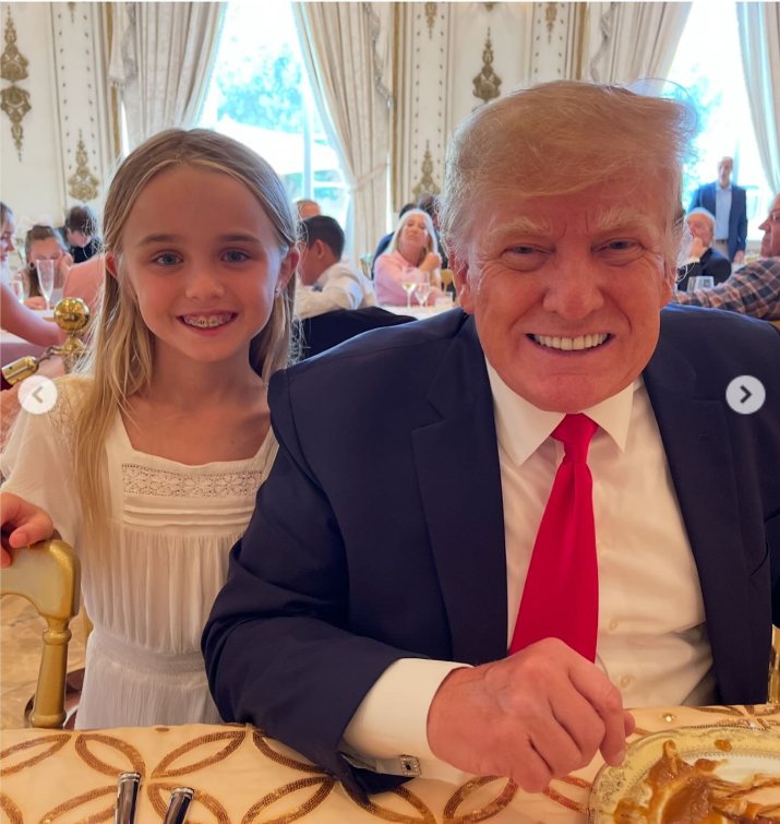 U.S President Donald Trump is with another of his grandchild, Chloe, from a post dated June 17, 2025 | Source: Instagram/donaldjtrumpjr