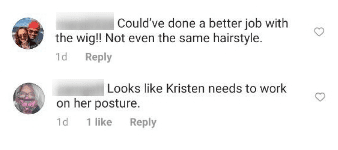 Screenshot of comments about Kristen Stewart's role as Princess Diana. | Source: Instagram/EntertainmentTonight