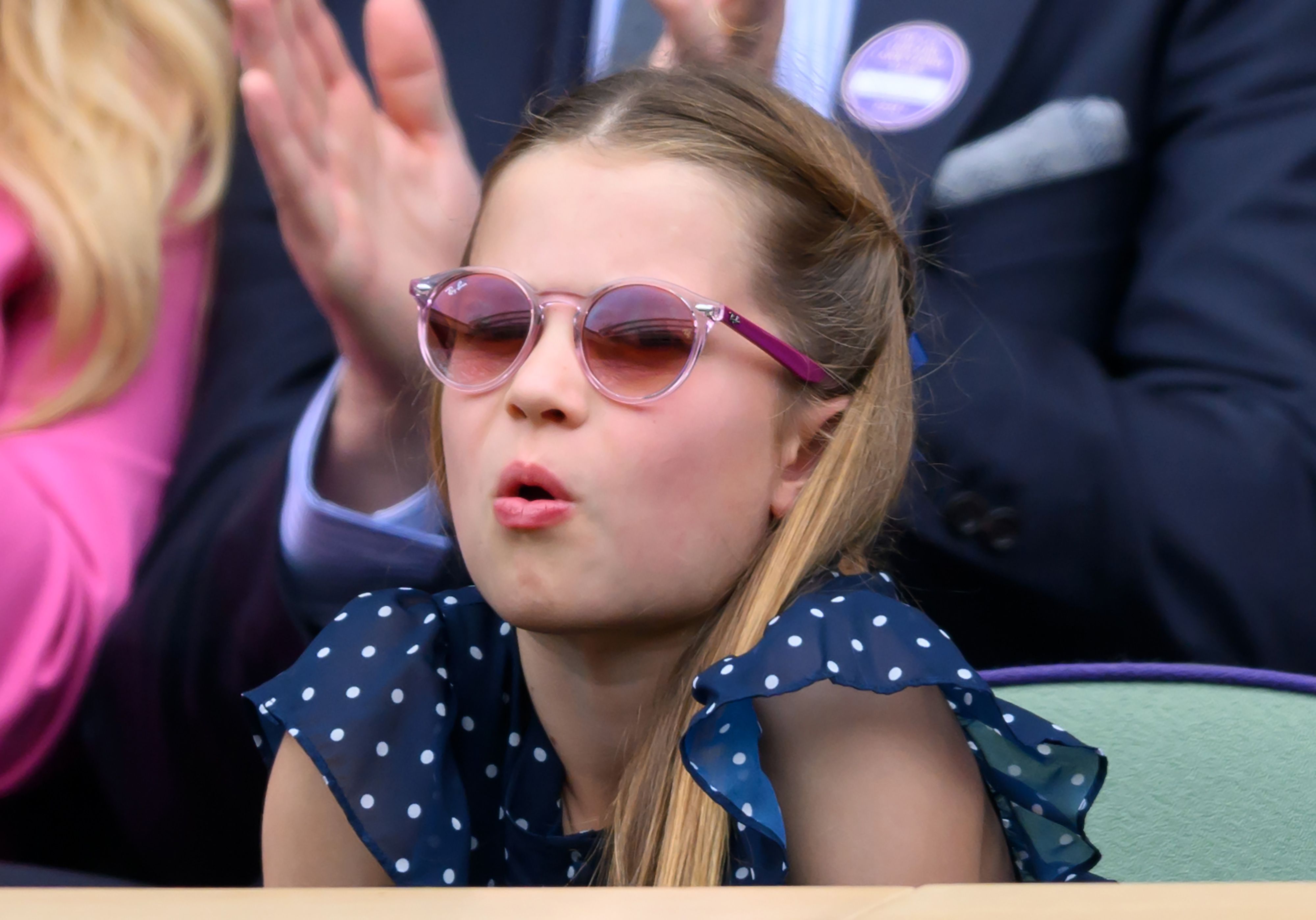 Princess Charlotte attending the men's finals at Wimbledon in London on July 14, 2024 | Source: Getty Images