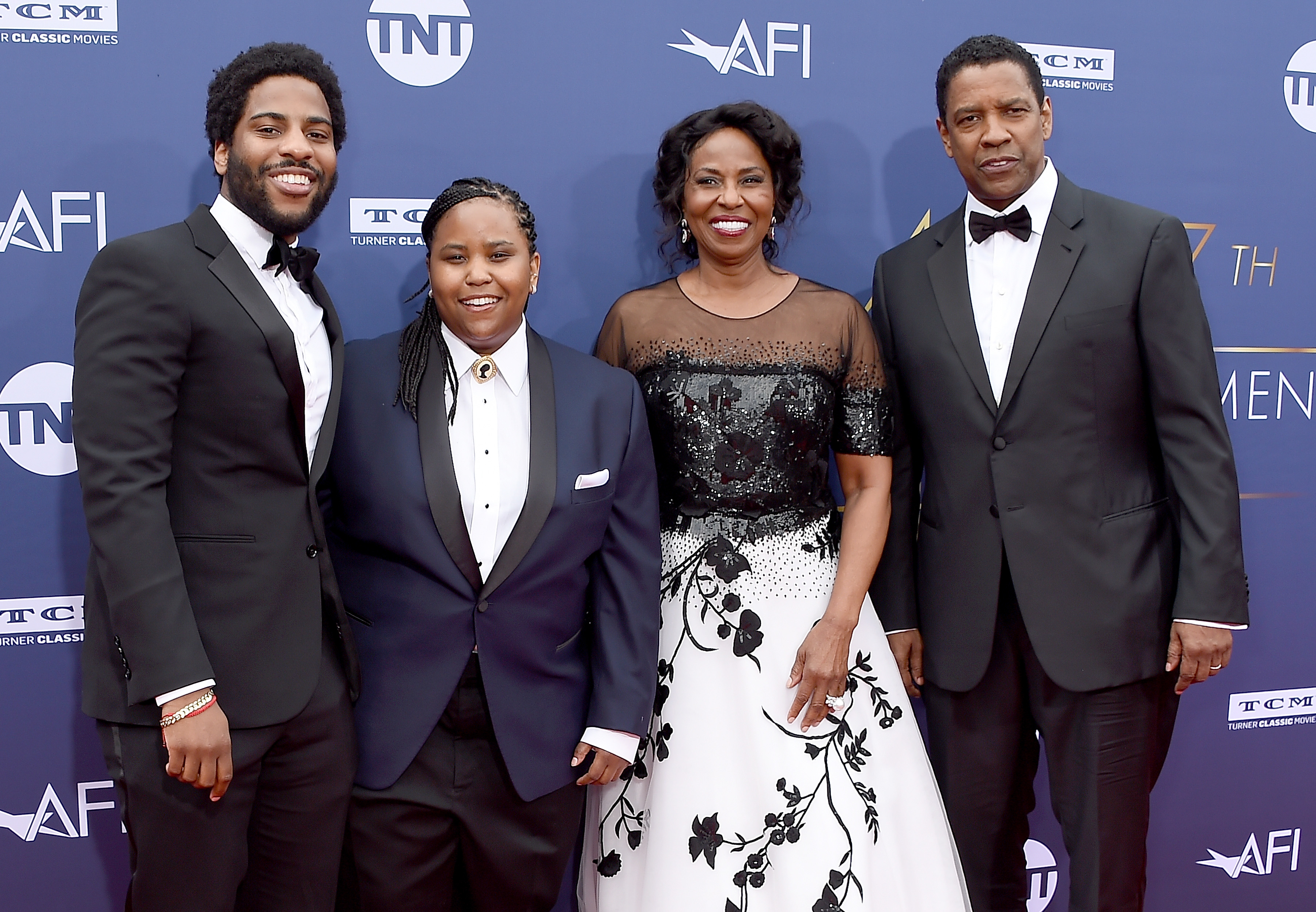 Malcolm, Katia, Pauletta, and Denzel Washington at the American Film Institute's 47th Life Achievement Award Gala in Hollywood, California on June 6, 2019 | Source: Getty Images