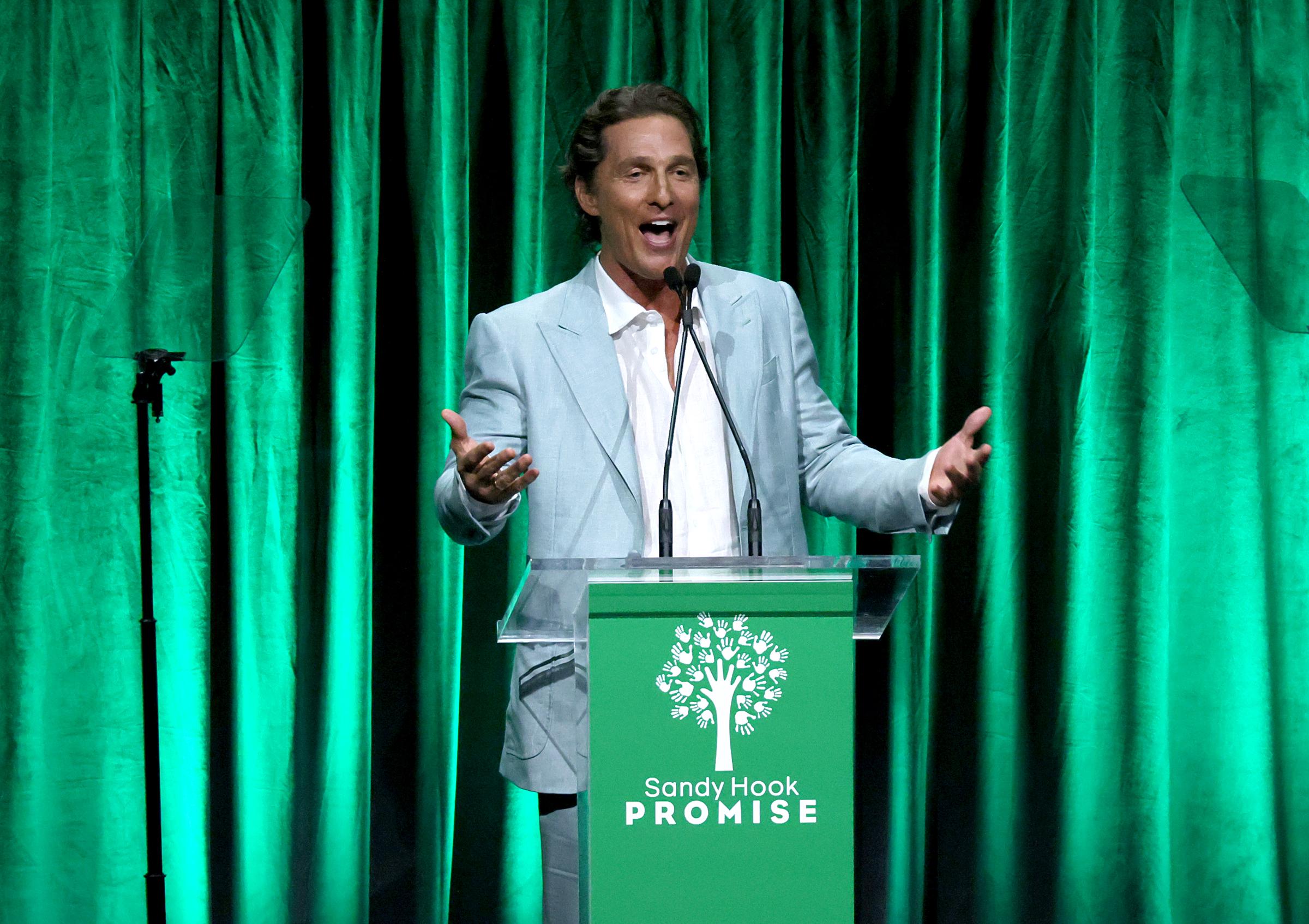 Matthew McConaughey speaks at the 2022 Sandy Hook Promise Benefit in New York City on December 6, 2022. | Source: Getty Images