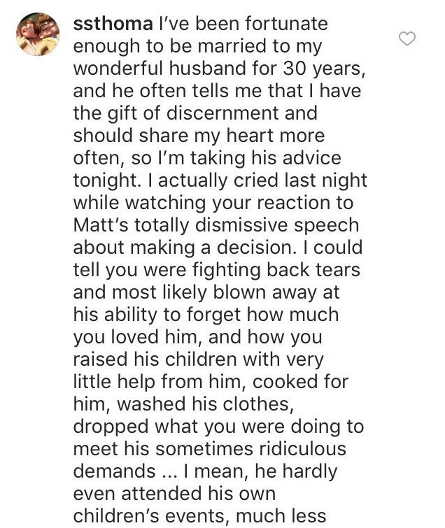 First part of Sonya's comment | Source: Instagram/amyjroloff