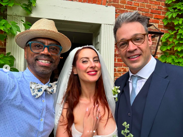 Marcus McGregor posing for a picture with Eva Amurri and Ian Hock on their wedding day, posted on July 1, 2024 | Source: Instagram/marcus.mcgregor