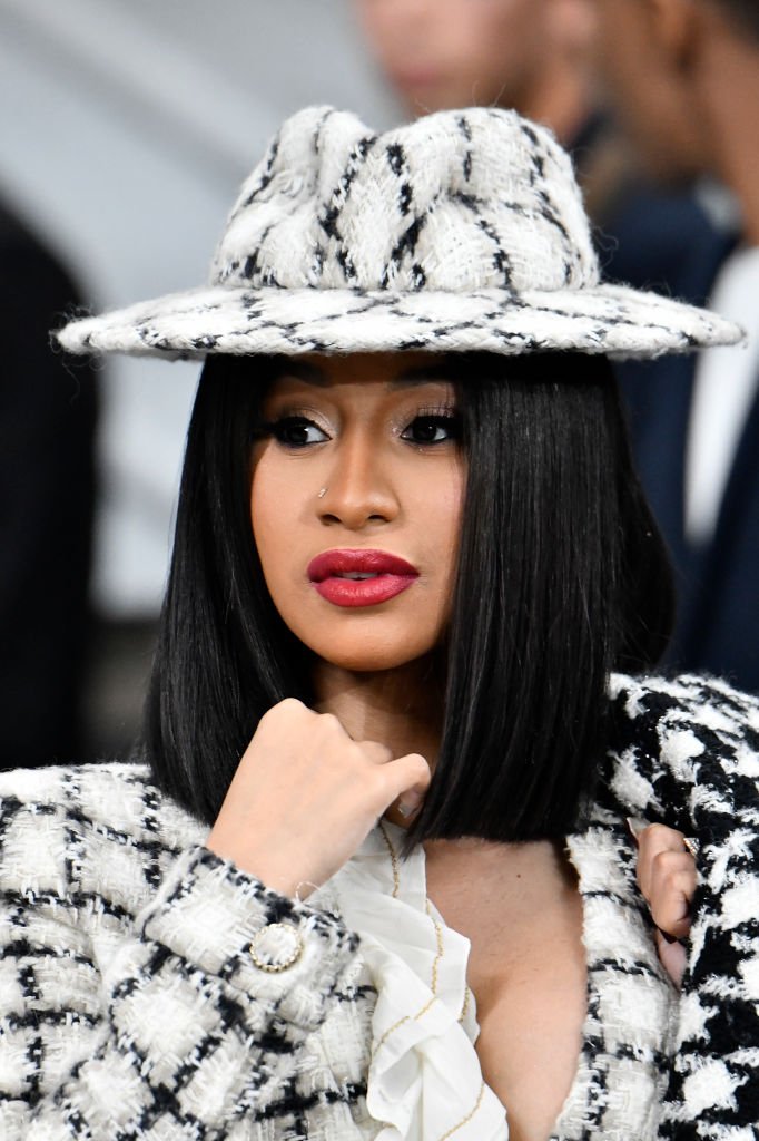 Cardi B during the Chanel Ready to Wear Spring/Summer 2020 fashion show as part of Paris Fashion Week in Paris, France | Photo: Getty Images