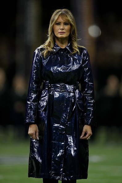 First Lady Melania Trump waves prior to the College Football Playoff National Championship game between the Clemson Tigers and the LSU Tigers at Mercedes Benz Superdome on January 13, 2020 in New Orleans, Louisiana | Photo: Getty Images