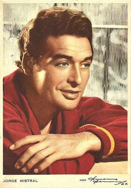 Jorge Mistral, galán del cine y telenovelas, en una foto de 1960. | Foto: Wikimedia Commons Jorge Mistral, galán del cine y telenovelas, en una foto de 1960. | Foto: Wikimedia Commons