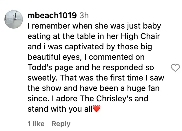 A fan's comment on Savannah Chrisley's post noting how her niece, Chloe Chrisley, just started the fifth grade on August 9, 2023 | Source: Instagram/savannahchrisley