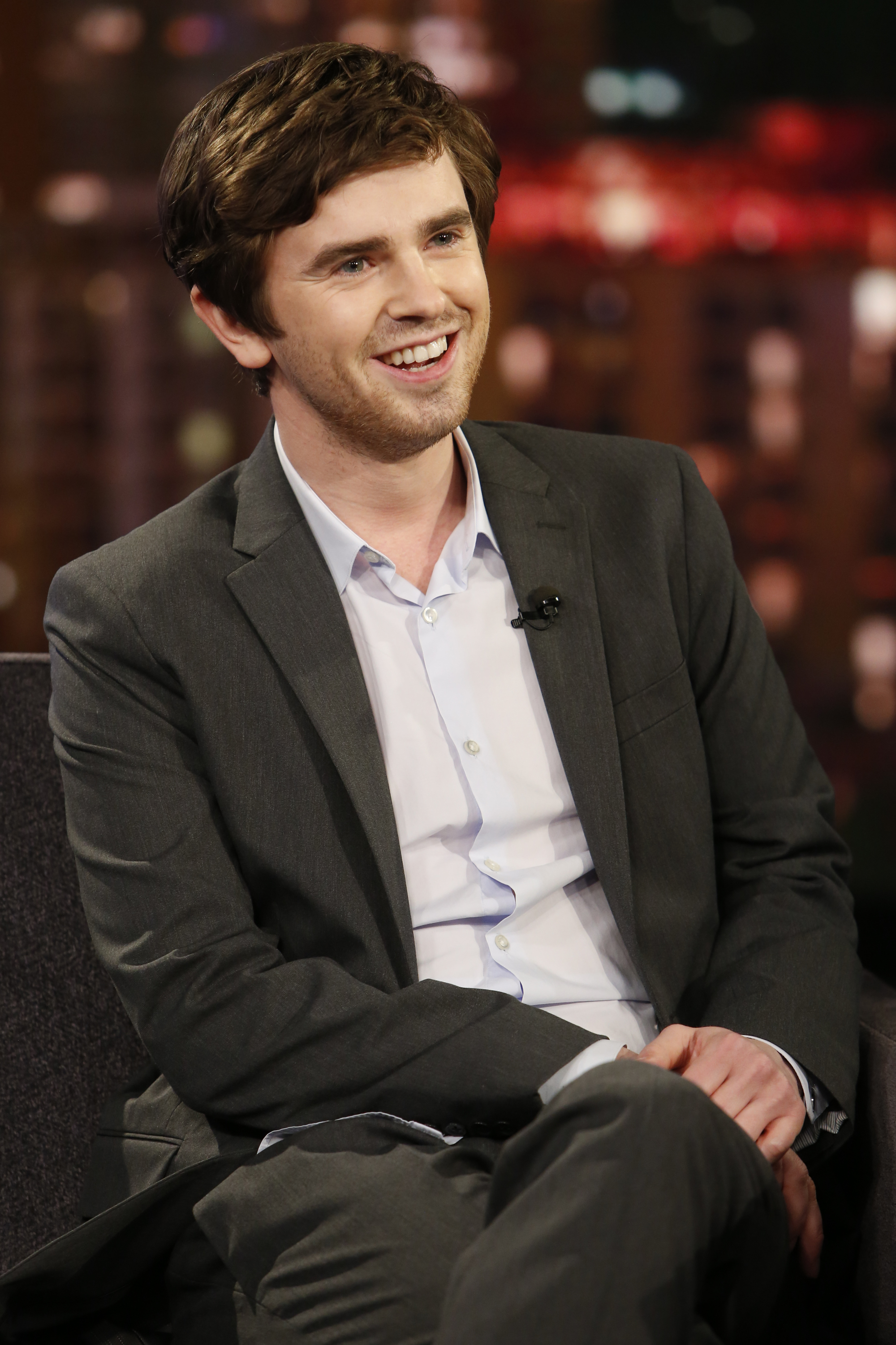Freddie Highmore on "Jimmy Kimmel Live" on March 2, 2020 | Source: Getty Images