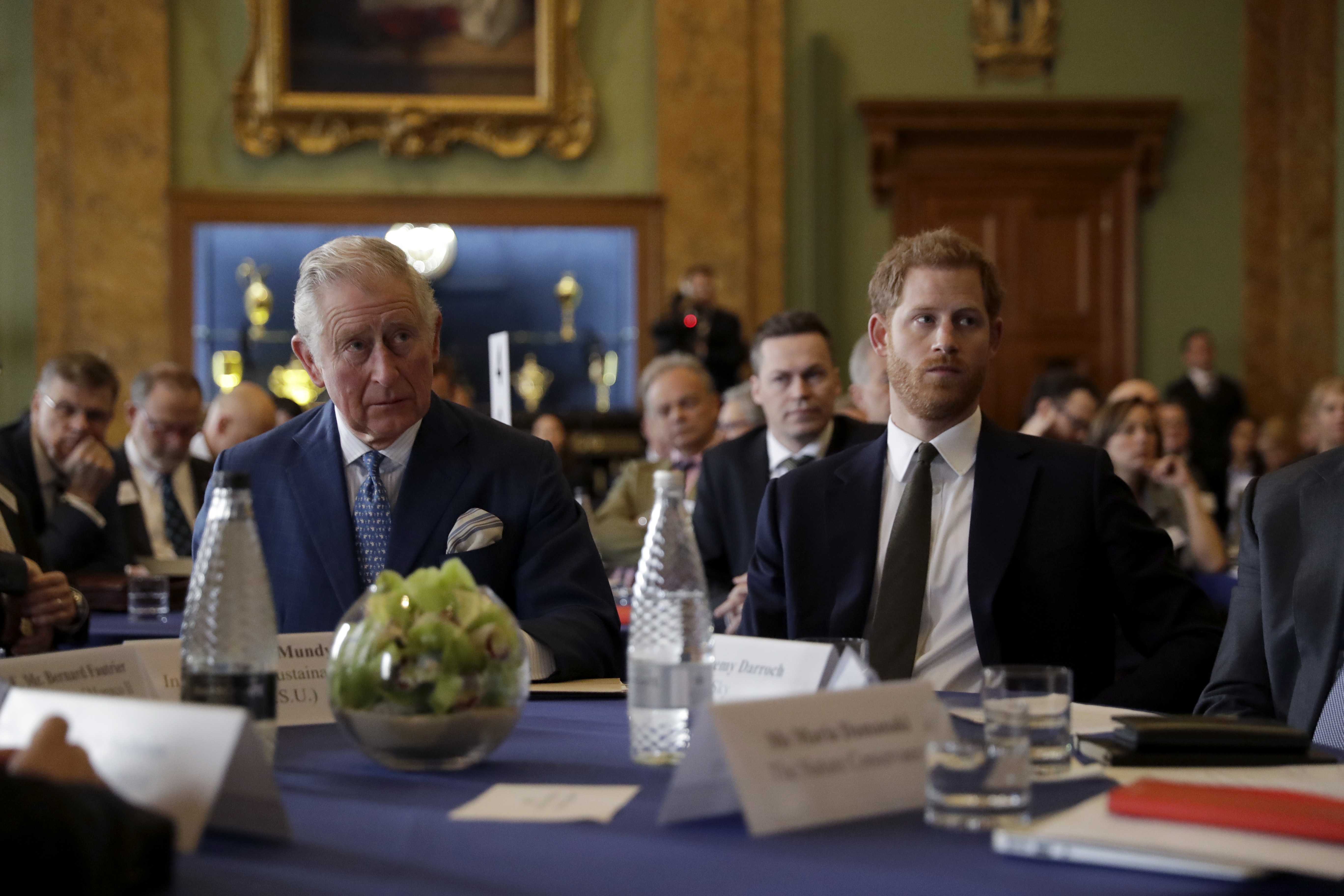 King Charles III and Prince Harry at the "International Year of The Reef" 2018 meeting on February 14, 2018, in London, England | Source: Getty Images