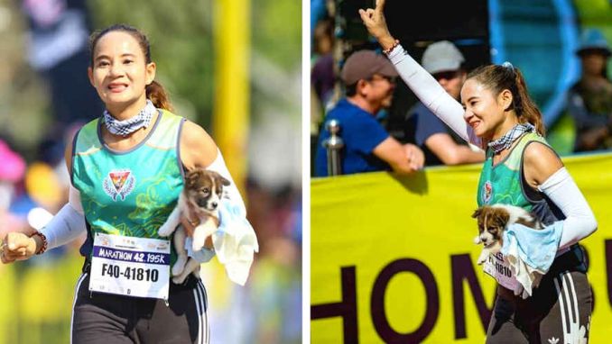 The little puppy and the marathon runner  | Twitter: @HLN_BE