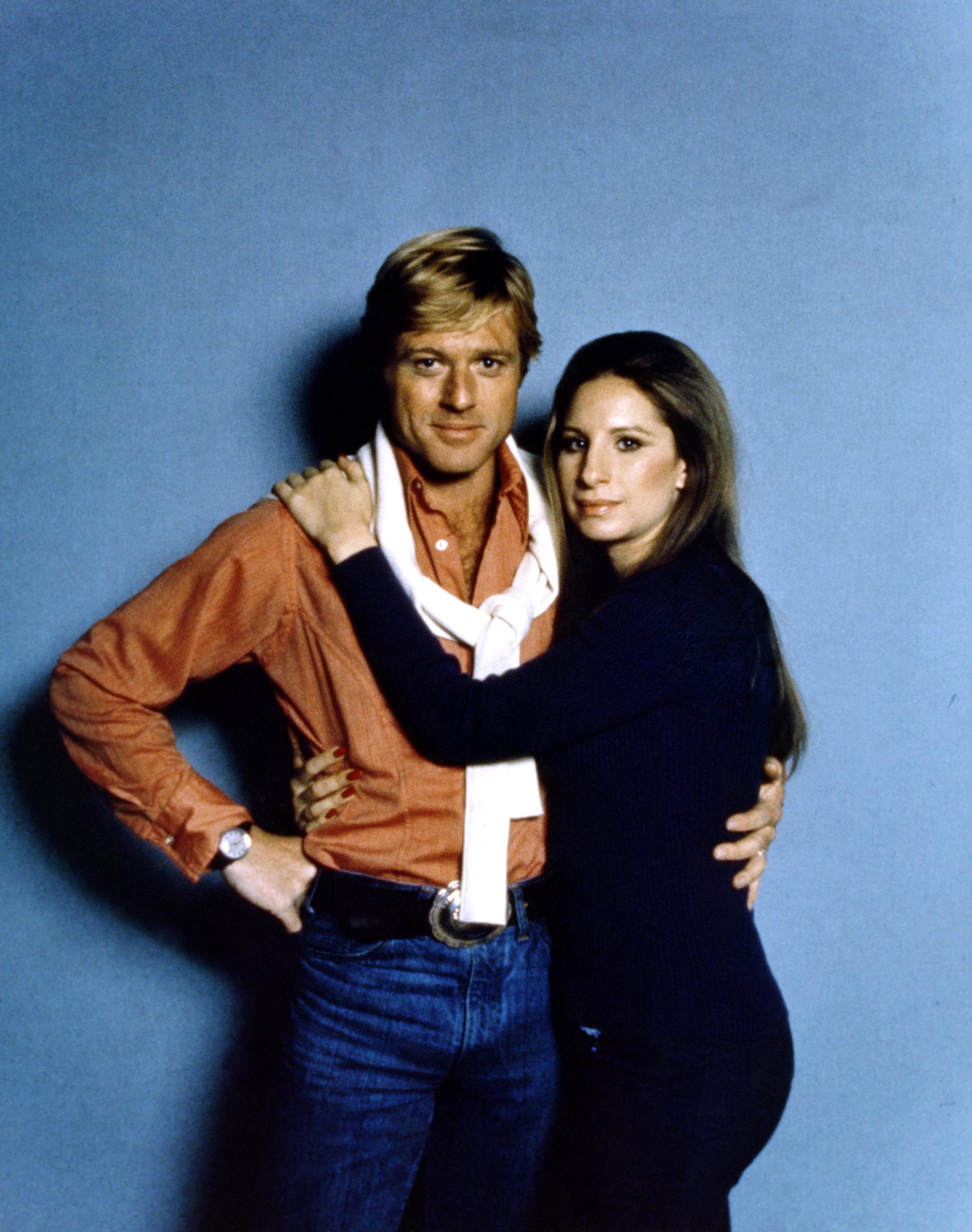 Robert Redford and Barbra Streisand posing on the set of "The Way We Were" in 1973. | Source: Getty Images