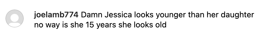 A social media user comments on Jessica Alba's post | Source: Instagram/jessicaalba